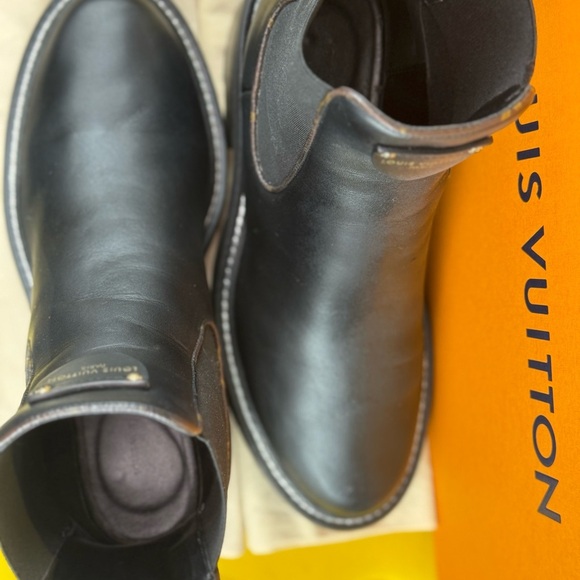 Louis Vuitton Beauborg Ankle Black Boots In Soft Lamb Skin Leather Size 38 - Picture 14 of 16
